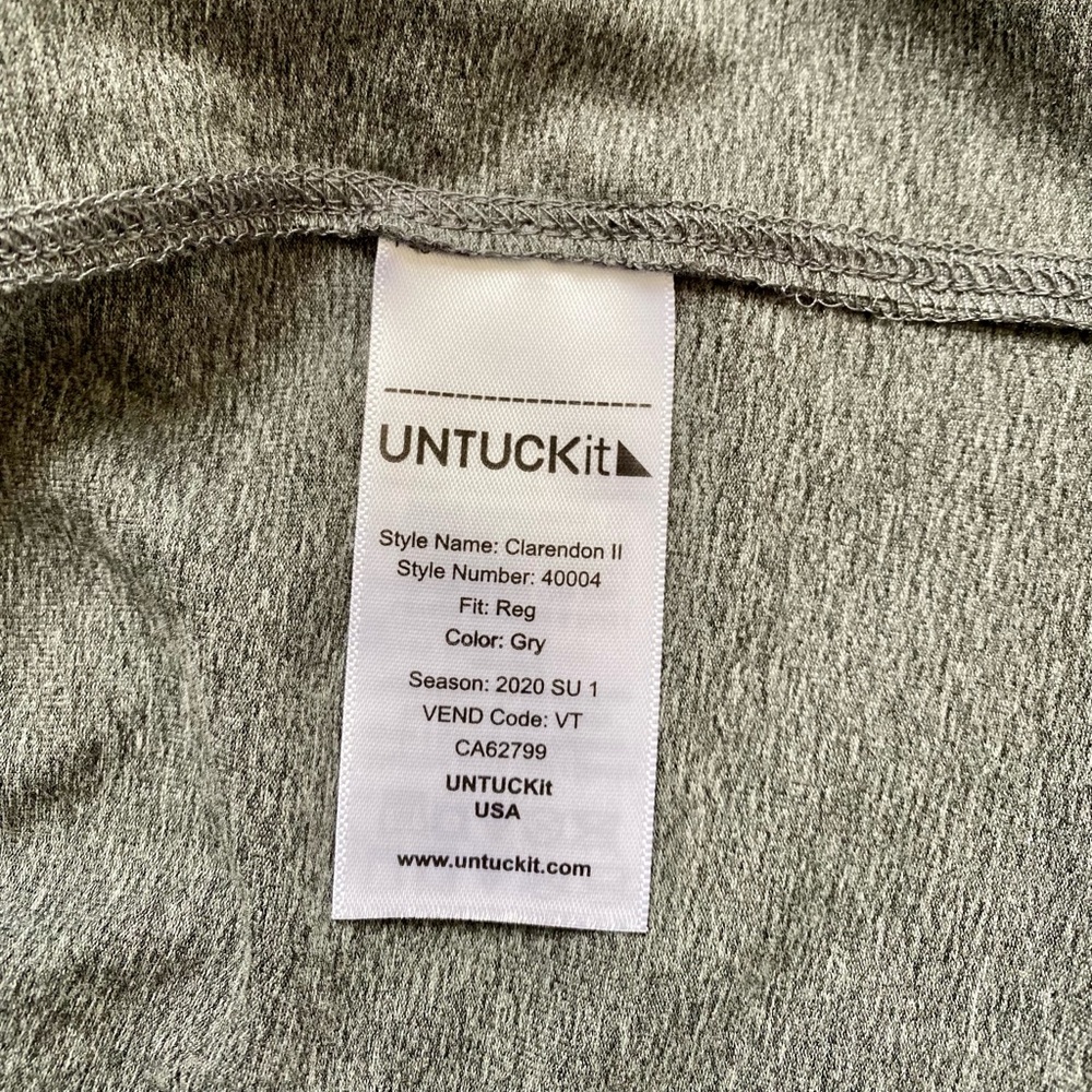 Untuckit Performance Tee- Clarendon Style- Gray- … - image 4